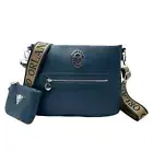 Valentino Orlandi Dark Blue Vegan Leather Crossbody Purse & Wallet Brand New NWT