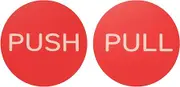 uxcell 1Set Push Pull Door Stickers, 3in Push and Pull Signs Plate Acrylic Vertical Self-Adhesive for Doors Glass Window Business Stores, Round, Red
