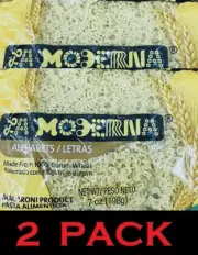 2x La Moderna ALPHABETS Pasta Noodles Durum Wheat Macaroni 7 Oz Bag - 2 PACK