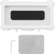 Waterproof Shower Phone Holder Wall Mounted Bathroom Waterproof Phone Case Touch Screen Rotating Stand for Shower Kitchen ABS Silicone (9801W White)
