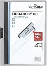 Durable 220010 Duraclip 30 Document File, A4, 30 Sheet Cap, Grey