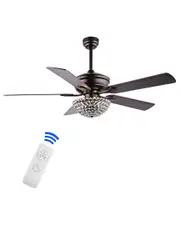 JONATHAN Y Cammy 52In 3-Light Traditional Transitional Iron LED Ceiling Fan