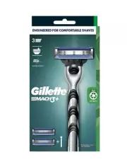New Gillette Mach3+ Razor With Blades Refill 2 Pack