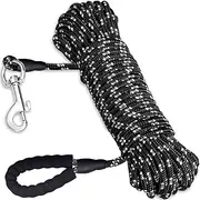 Long Training Leash for Dog, 10m/32.8ft Dog Training-Lead with Reflective Tape and Soft Handle for Hiking, Camping, Walking