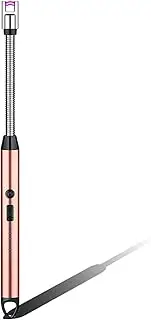 Candle Lighter, Electric Lighter Rechargeable Flameless Long Lighter with Battery Indicator Windproof 360°Flexible Arc Lighters for Candle Grill Kitchen Gadgets Stove Fireplace BBQ Camping, Safe Lock