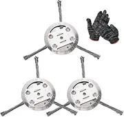 Universal Steel Wire Grass Trimmer Head, 2025 New String Trimmer Replacement Head, 6 Inch Weed Brush Cutter Wacker Blade with Adapter, Weed Remover Tool Pro for Electric Cordless Trimmers(3 Blades,3pc