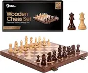 Chess Armory Premium Chess Set - Wooden Board Game with a Portable Wood Case and Secure Storage for Pieces, Set for Kids and Adults (Walnut Wood)