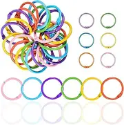 WEZCHUGHAOL Vibrant 1-Inch Binder Rings Set: 60-Pack of Small Metal Steel Rings in 6 Colors for Index Cards, Flashcards, Keychains, and More - Perfect for Home, Office, and School Use