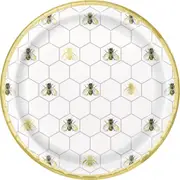 Golden Bumble Bee Large Paper Plates (Pack of 8)