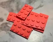 Lego Parts Lot (6) ~ Coral Plate 2 x 4 ~ No 3020