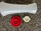 One Tupperware Hourglass Salt & Pepper Shaker Large 6" Red & White Seal New
