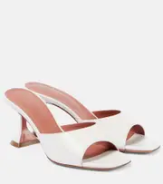 [Amina Muaddi] Amina Muaddi Lupita 70 leather mules AU 6.5 white