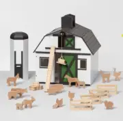 Hearth & Hand with Magnolia Children’s Wooden Farm Set Toy 24pc Barn & Animals