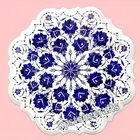24"x24" White Marble Inlay Coffee Table Top| White Marble with Semi-Precious