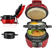 Beach Breakfast Sandwich Maker 600W 3 in 1 Electric Burger Press Machine with Egg Cooker Ring Non Stick Breakfast Round Burger Sandwich Griddle for Home Kitchen Use