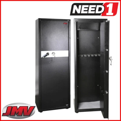 JMV 8 Gun Safe Firearm Rifle Storage Lock box Steel Cabinet Heavy Duty Locker