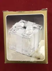 Anna Hutte Bleikristall Crystal Square Bow Trinket Box New