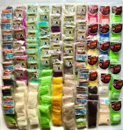 LOTS 95 CARON, COLUMBIA MINERVA Latch Hook Precut VTG MultI Color Rug Yarn Bags
