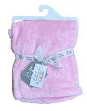 Betty & Bob Pink Embossed Elephant Plush Baby Blanket Sherpa Soft Cozy Girls New