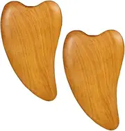 SECFOU 2Pcs Wooden Gua Massage Tool for Facial Care Natural Scraping Board for Meridians Therapy Relaxation and Skin Rejuvenation Portable Massage Therapy Tools for Home