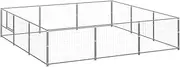 Dog Kennel Silver 9 m² Steel,Dog Kennels & Runs 26.5KG-3082135