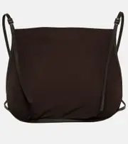 [Christopher Esber] Christopher Esber Framed leather-trimmed crop top AU 14 brown