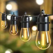 BAMDECOR 10M Festoon Lights Outdoor LED Outdoor Lights, Christmas String Lights, IP65 Waterproof and Shatterproof Fairy Lights for Garden, Party, Camping(S14)