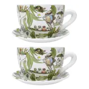 2PK Urban May Gibbs Gumnut Babies Tea Cup Ceramic Planter Pot 13x24cm Green
