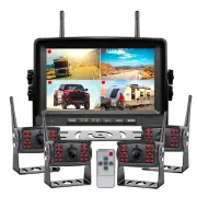 Digital Wireless 7" DVR Monitor 4x Backup Camera Reversing 12-24v Caravan Rv Van
