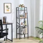 Hoctieon Shelf Bookcase, 4-Tier Industrial Tall Bookshelf bkf14b / r4 d25
