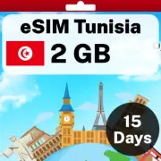 eSIM Tunisia - 2 GB - 15 Days - Travel eSIM | QR code activation