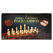 Classic Games Deluxe Backgammon Chess/Checker Fun Board Game Set 2-Player 3+