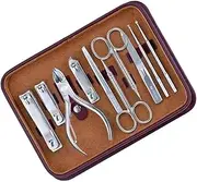 10 Pieces Nail Clipper Set Portable Nail Kit with PU Leather Travel Case Professional Professional Manicure Set and Pedicure Kit