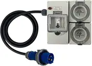 CEEform Power Board 3 Pin 16 Amp Single Phase to 2 x 3 Pin 15 Amp Single Phase Outlet RCBO Protected