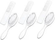 VICASKY Baby Brush Set Newborn Hair Comb Baby Care Kit White Plastic Comb Scalp Massager for Boys Girls