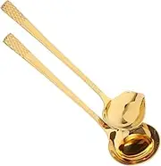 SHOWERORO Unique Design Stainless Steel Sauce Spoon Ladle for Cooking Serving Basting