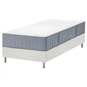 LYNGÖR divan bed, Vågstranda firm/light blue white, Single