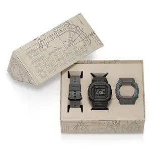 【CASIO 卡西歐】G-SHOCK 心率偵測 藍牙 太陽能電力 替換式錶圈/錶帶組 經典方型 運動系列 DW-H5600EX-1_44.5mm