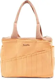 Studio Bag: Art Supply Storage Organizer & Pottery Tool Bag, Washable Craft Tote, Knitting Yarn Bag, Crochet Project Bag, 30 Pockets, 15+ Canvas Colors, Artist Bag for Adults (Creamsicle Crush)