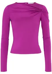 16 Arlington Nubria Gathered Stretch-jersey top - Fuchsia - 8 (UK8 / S) 8 (UK8 / S)