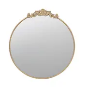 Belle Dia Round Mirror in Gold