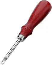 KALLORY Sturdy Leather Trimmer 1pc Bevelers for Leather Craft Wood Handle 1.5mm Skiving Tool