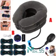 Cervical Neck Traction Device & Mini Portable EMS Electric Neck Back Massager US