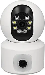 YUEHISY Indoor Security Camera, 1080P HD Pan Tilt Baby Pet Camera with Dual Lens, 360° Rotation, Motion Detection, Remote Viewing