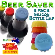 6 PACK Silicone Bottle Cap Cover Lid Stopper Cork Wine Glass Beer Saver Capsule