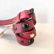 Leather Belt Red Studded Boho Artsy Coastal Cowgirl NWT Womens Panache