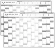 2025-2026 Fiscal Wall Planner, A2 60cm X 42cm | DOUBLE SIDED PRINT, Annual Financial Year Wall Calendar 2025 2026, Year Planner, Full Year to View | Organiser for Office, University, School (Mono)