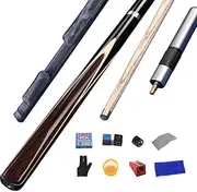 Pool Cue Sticks, 57 Inch 18oz Professional Pool Cue Stick with Adjustable Extension,3/4 Split Small Jump Pole Snooker Cues 10Mm Tip Very Nice Grip