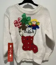 Vintage Lori Benson Children’s Knit Christmas Holiday Sweater Size 4 Toddler