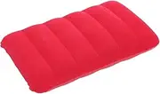 [Mipcase] 2Pcs PVC Flocking Inflatable Nap Pillow Multi Functional Waist Cushion for Outdoor Travel Camping Office Use Ergonomic Design for Cervical Support Red